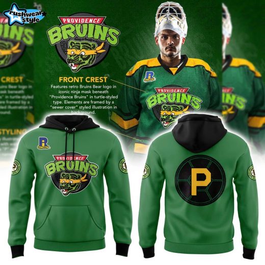 Providence Bruins Turtle Powered RI Comic Combo Hoodie Green