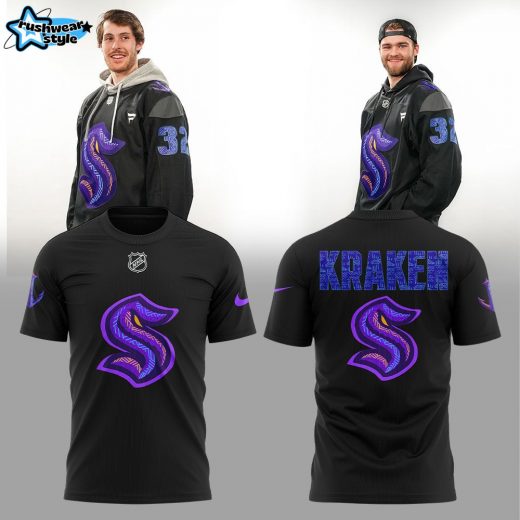 Seattle Kraken Black Hockey History Night T-shirt