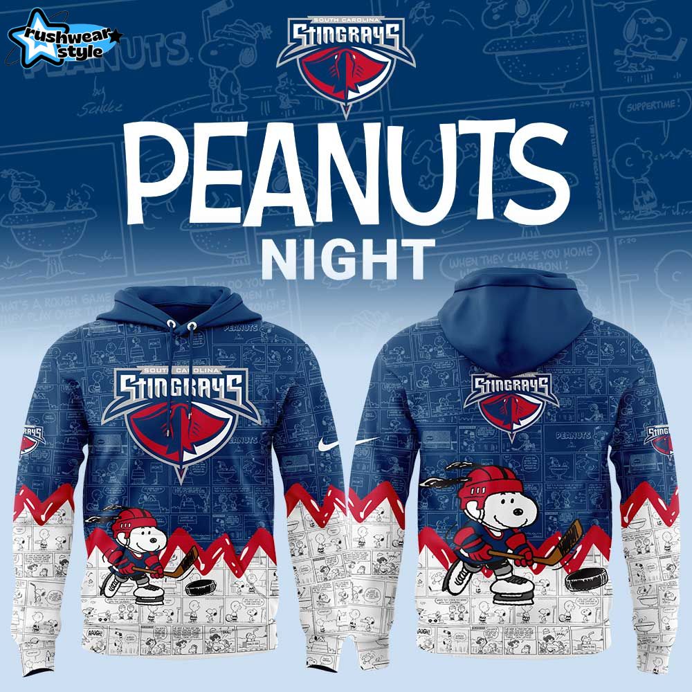 South Carolina Stingrays Anniversary of Peanuts Hoodie South Carolina Stingrays Anniversary of Peanuts Hoodie