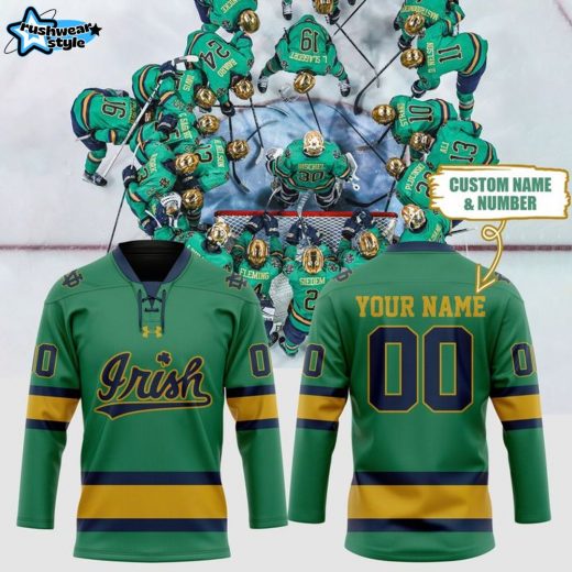 Special 2025 Green Notre Dame Hockey Jersey