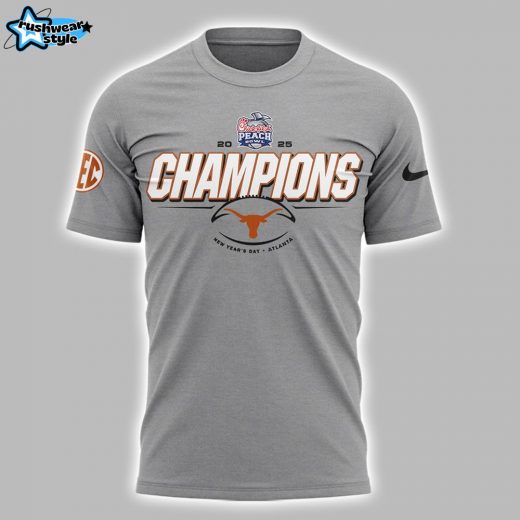 Texas Longhorns 2025 Peach Bowl Gray Tee
