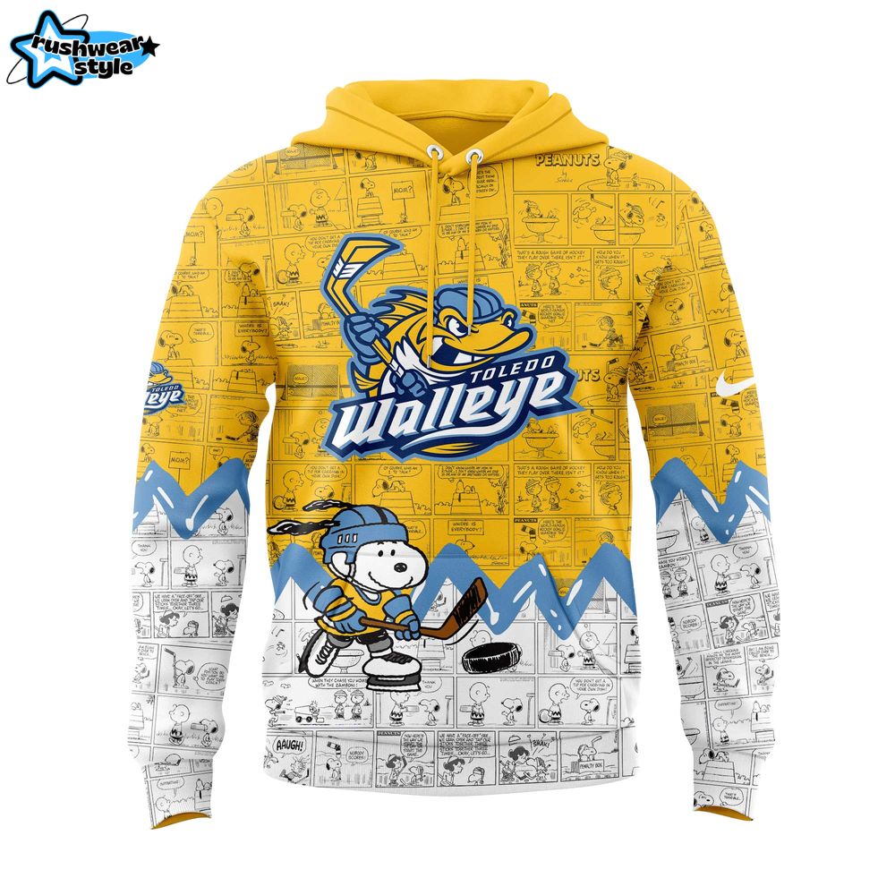 Toledo Walleye Anniversary of Peanuts Hoodie Toledo Walleye Anniversary of Peanuts Hoodie