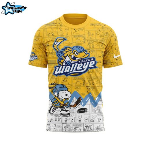 Toledo Walleye Anniversary of Peanuts T-shirt