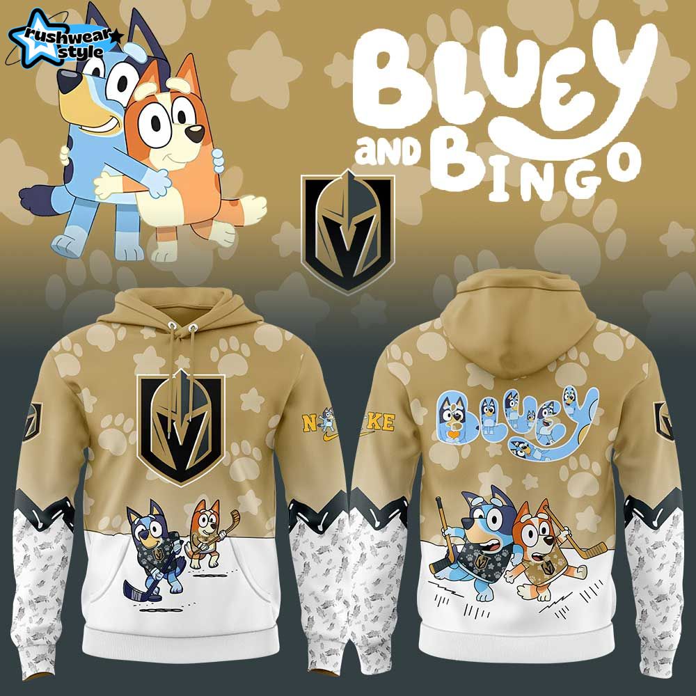 Vegas Golden Knights Bluey and Bingo Hoodie Vegas Golden Knights Bluey and Bingo Hoodie