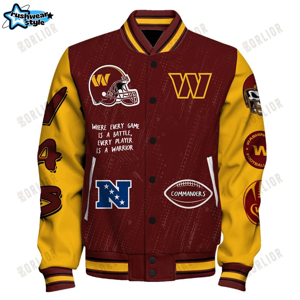Washington Commanders National Football League Conquer Every Field Unisex Varsity Jacket