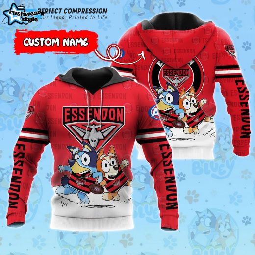 AFL Essendon Bombers And Bluey Personalized Hoodie – New 2025