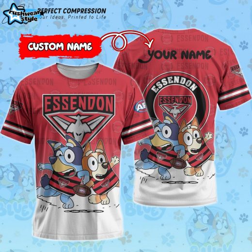 AFL Essendon Bombers And Bluey Personalized Tshirt – New 2025