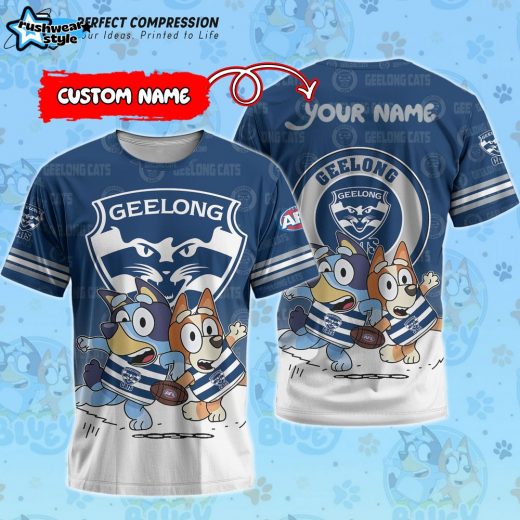 AFL Geelong Cats And Bluey Personalized Tshirt – New 2025