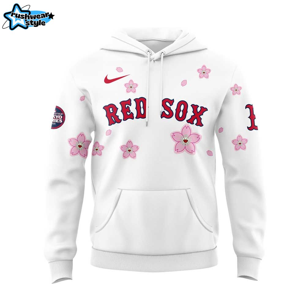 Boston Red Sox Takashi Murakami x MLB World Tour Tokyo Series White Hoodie Boston Red Sox Takashi Murakami x MLB World Tour Tokyo Series White Hoodie