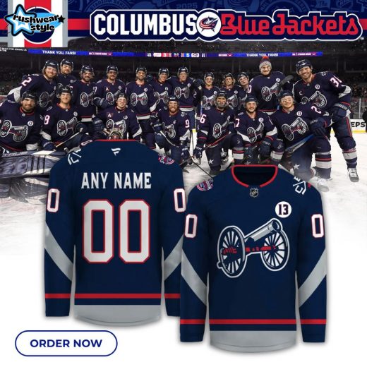 Columbus Blue Jackets 2025 Soaking In The Historic Win Jersey