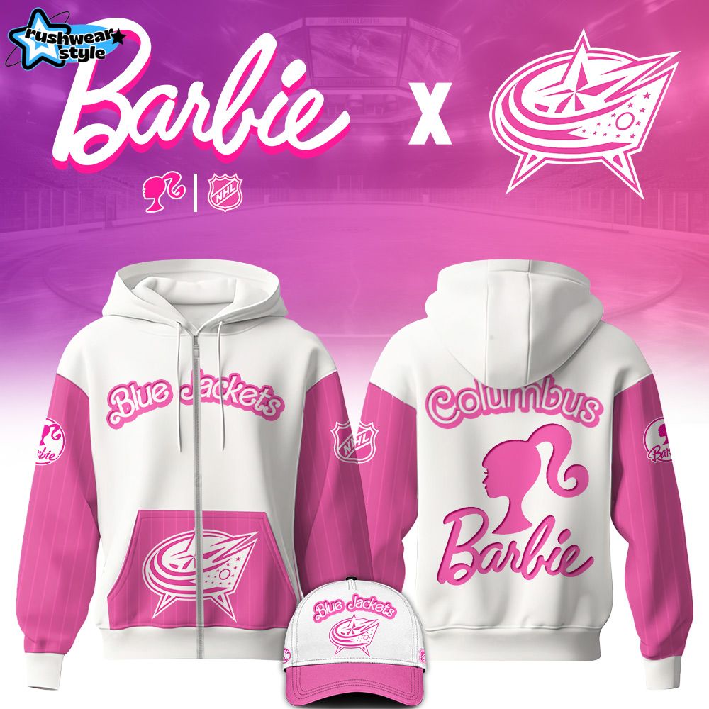 Columbus Blue Jackets x Barbie Night Game Limited Edition Zip Hoodie 2025 Columbus Blue Jackets x Barbie Night Game Limited Edition Zip Hoodie 2025