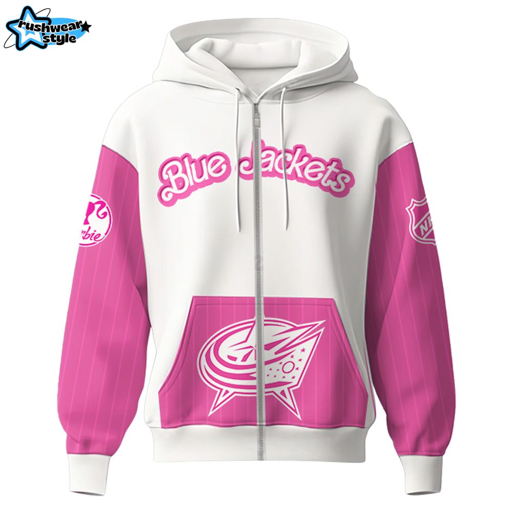 Columbus Blue Jackets x Barbie Night Game Limited Edition Zip Hoodie 2025 Columbus Blue Jackets x Barbie Night Game Limited Edition Zip Hoodie 2025