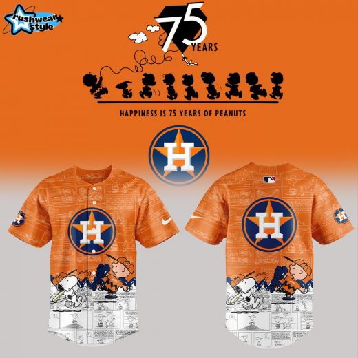 Houston Astros 75th Anniversary of Peanuts Orange Hoodie