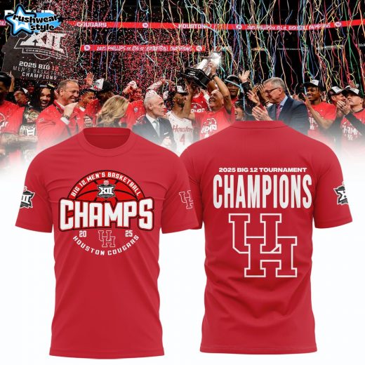 Houston Cougars 2025 Big 12 Men’s Basketball Champions T-Shirt – Official Merch