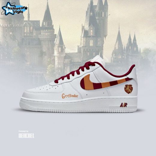 Limited Edition Gryffindor Hogwart White Custom Air Force 1 Shoes