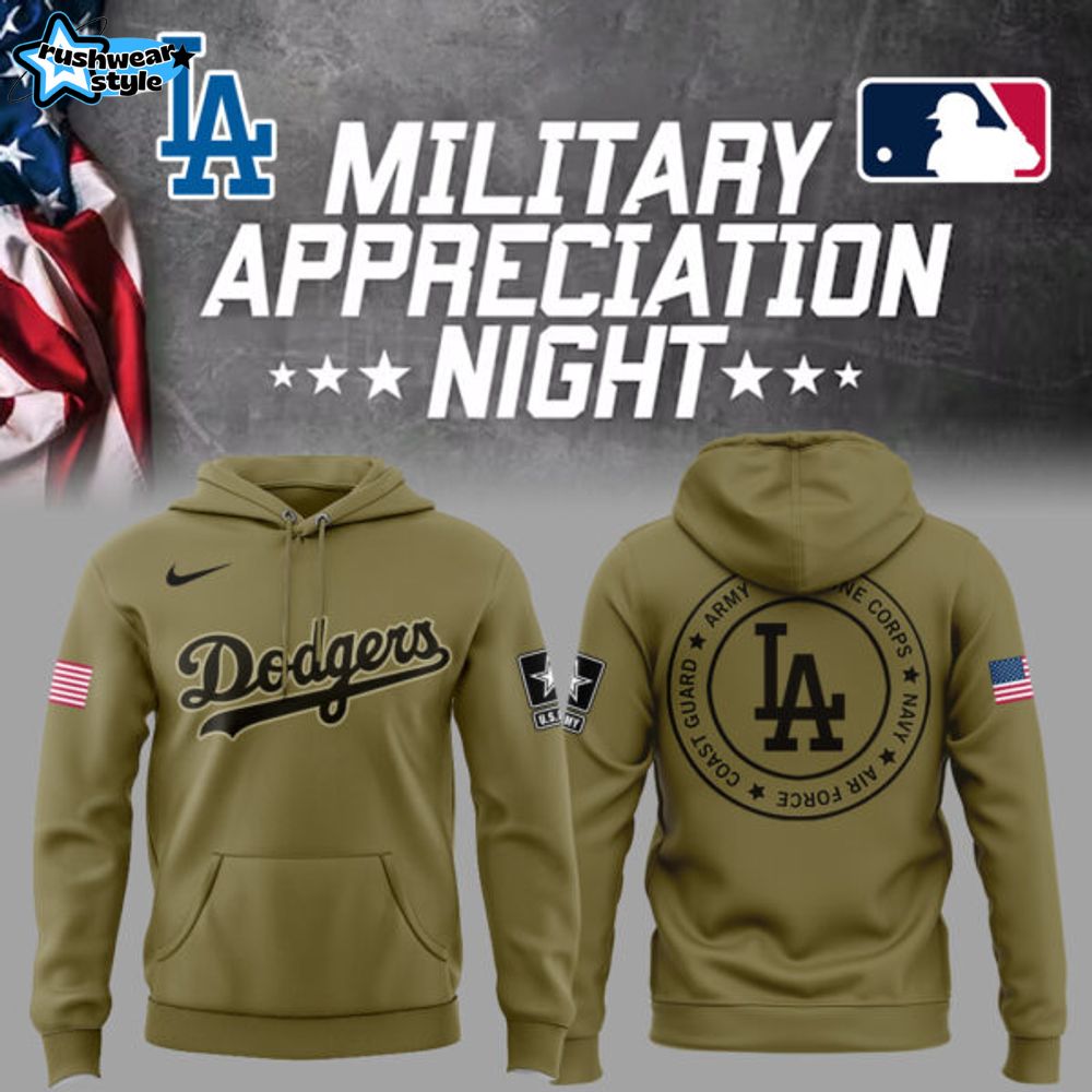 Limited Edition LA Dodgers x Military Appreciation Night 2025 Hoodie Limited Edition LA Dodgers x Military Appreciation Night 2025 Hoodie
