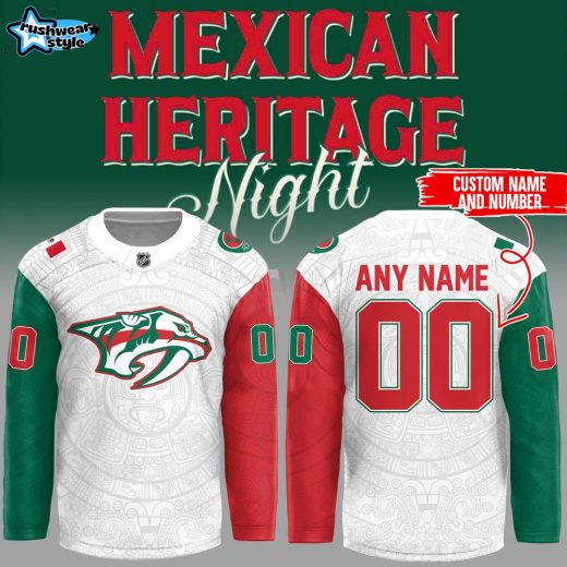 Limited Edition Predators x Mexican Heritage Night 2025 Custom Jersey