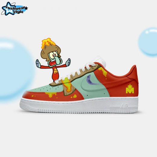 Limited Edition Spongebob Squarepants Captain Magma Custom Paint Air Force 1 Shoes