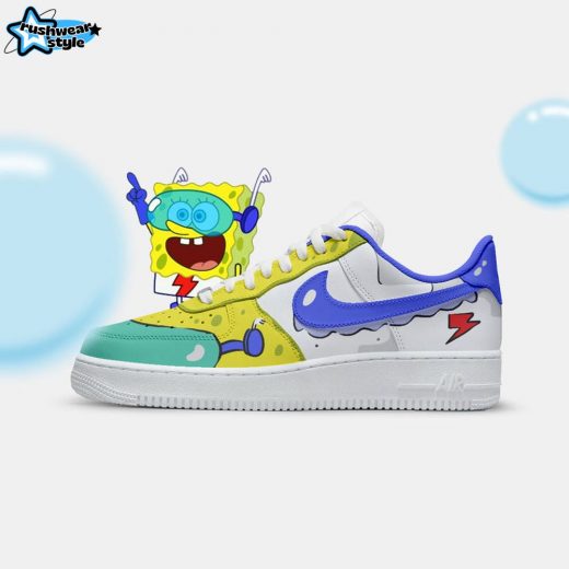 Limited Edition Spongebob Squarepants Quickster Custom Paint Air Force 1 Shoes