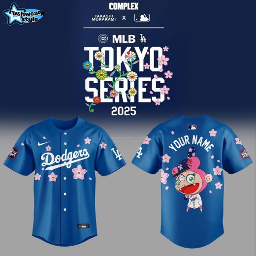 Los Angeles Dodgers Takashi Murakami x MLB World Tour Tokyo Series Blue Custom Name For Fans Jersey