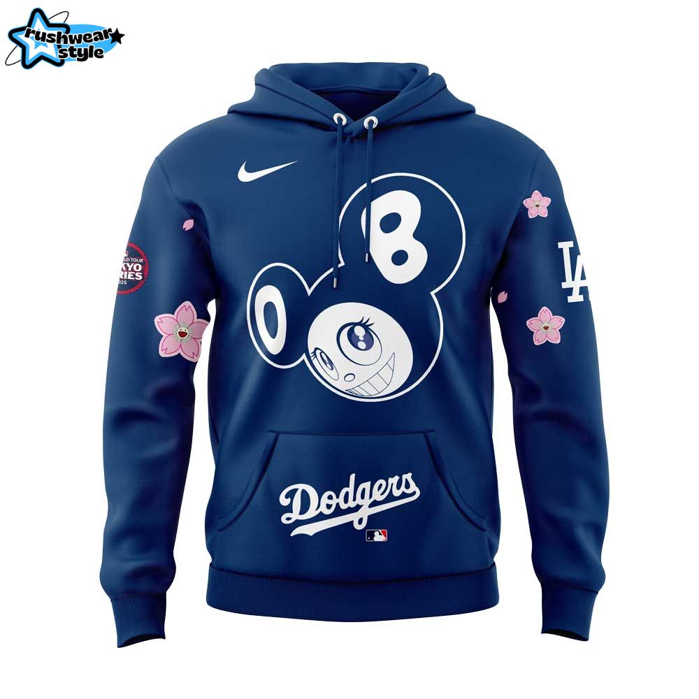 Los Angeles Dodgers Takashi Murakami x MLB World Tour Tokyo Series Blue Hoodie V2 Los Angeles Dodgers Takashi Murakami x MLB World Tour Tokyo Series Blue Hoodie V2