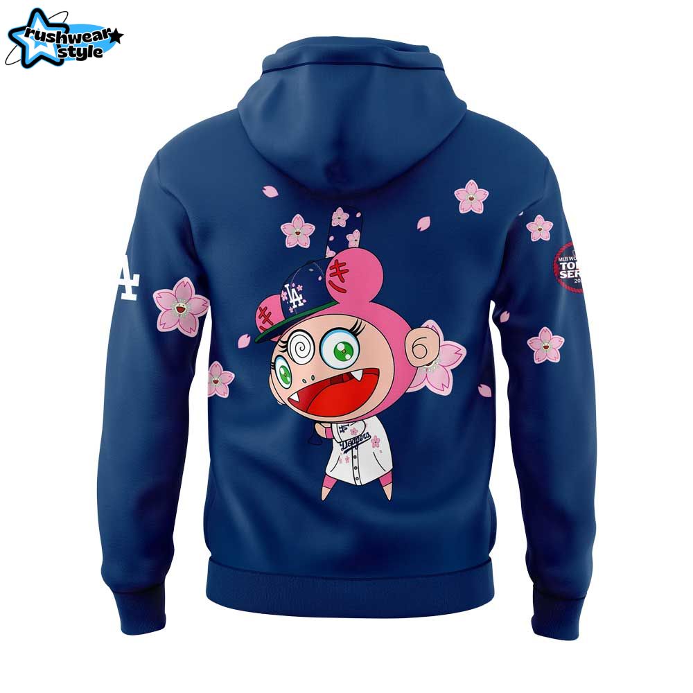 Los Angeles Dodgers Takashi Murakami x MLB World Tour Tokyo Series Blue Hoodie V2 Los Angeles Dodgers Takashi Murakami x MLB World Tour Tokyo Series Blue Hoodie V2