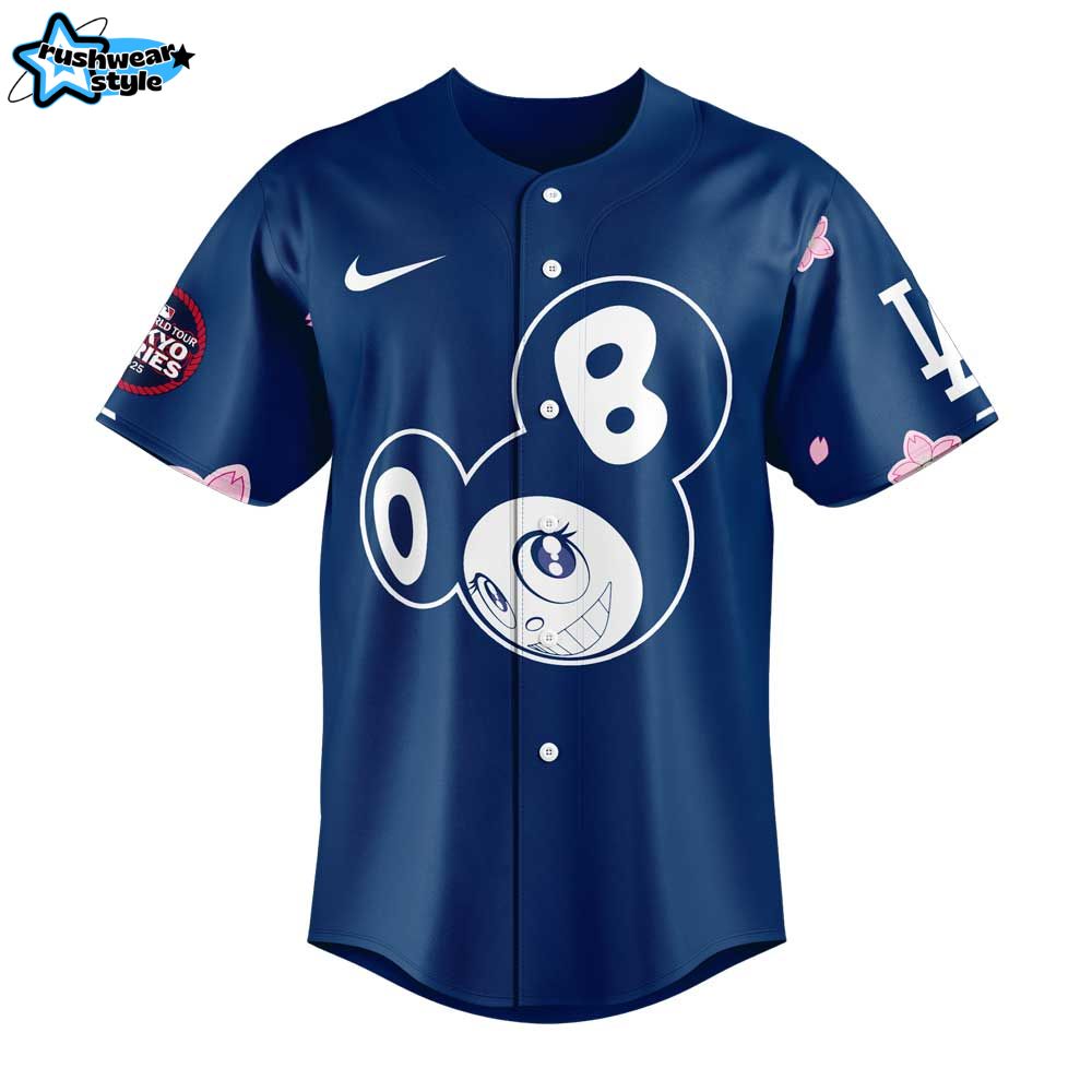 Los Angeles Dodgers Takashi Murakami x MLB World Tour Tokyo Series Blue Jersey V2 Los Angeles Dodgers Takashi Murakami x MLB World Tour Tokyo Series Blue Jersey V2
