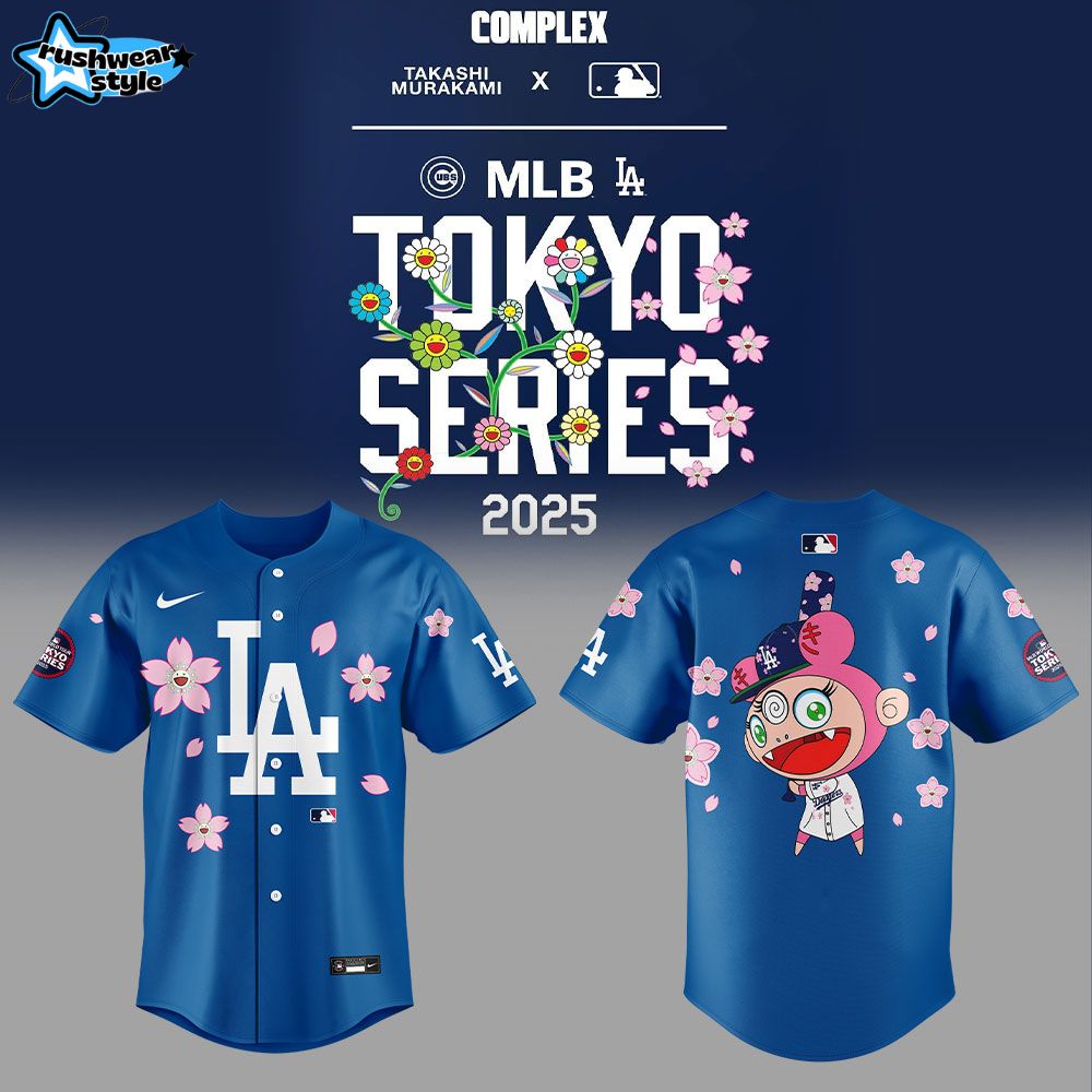 Los Angeles Dodgers Takashi Murakami x MLB World Tour Tokyo Series Blue V5 Jersey Los Angeles Dodgers Takashi Murakami x MLB World Tour Tokyo Series Blue V5 Jersey