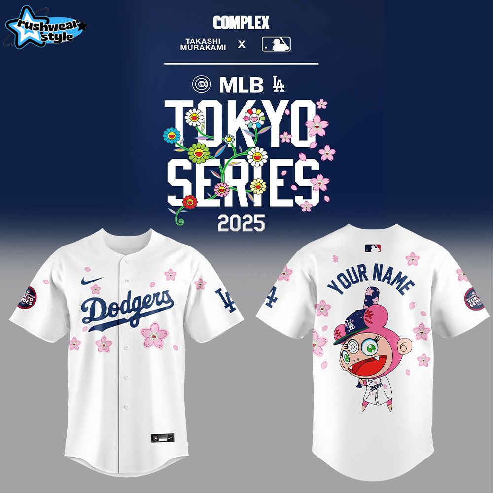 Los Angeles Dodgers Takashi Murakami x MLB World Tour Tokyo Series Custom Name For Fans Jersey Los Angeles Dodgers Takashi Murakami x MLB World Tour Tokyo Series Custom Name For Fans Jersey