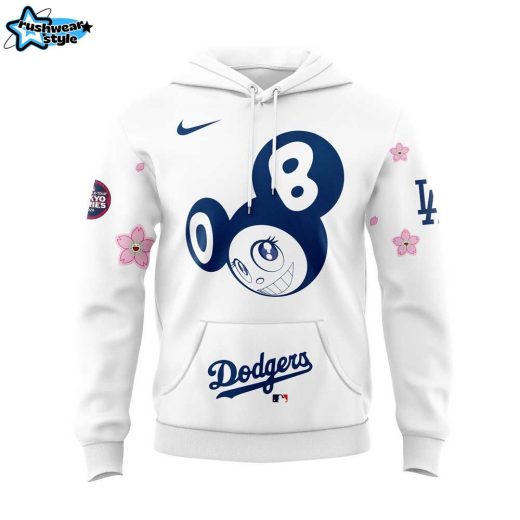 Los Angeles Dodgers Takashi Murakami x MLB World Tour Tokyo Series Whrite Hoodie V2