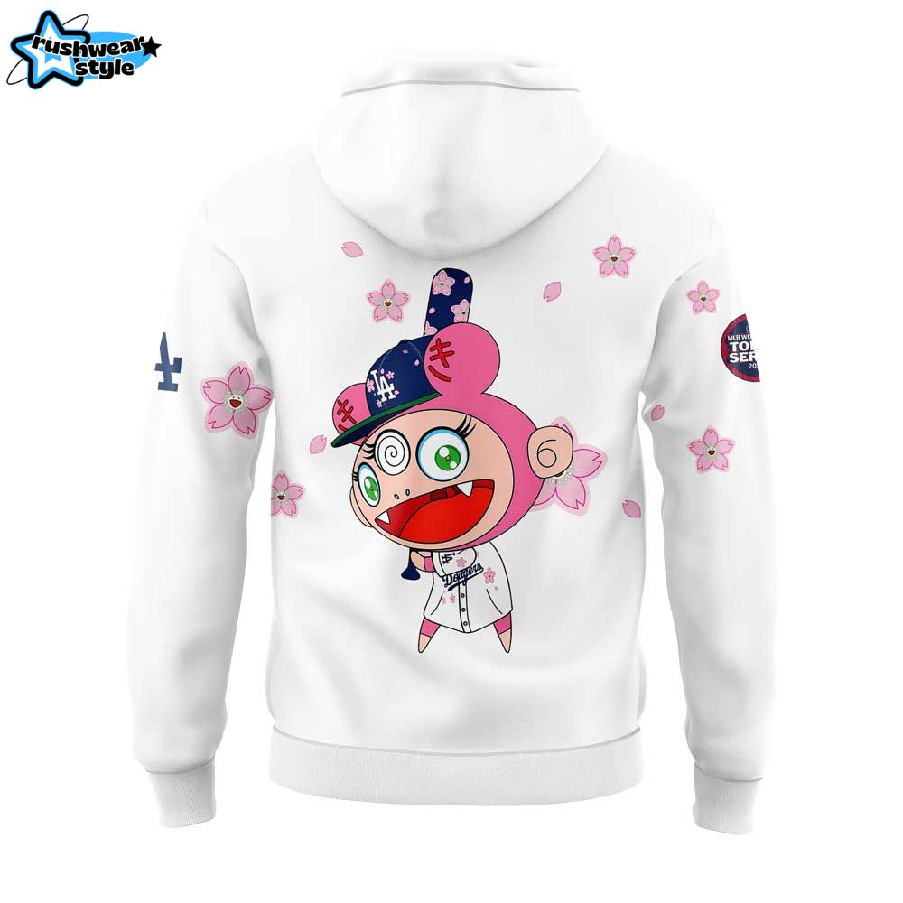 Los Angeles Dodgers Takashi Murakami x MLB World Tour Tokyo Series Whrite Hoodie V2 Los Angeles Dodgers Takashi Murakami x MLB World Tour Tokyo Series Whrite Hoodie V2