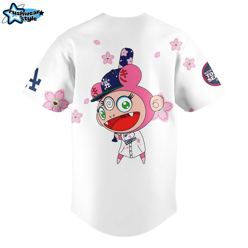 Los Angeles Dodgers Takashi Murakami x MLB World Tour Tokyo Series Whrite Jersey V2 Los Angeles Dodgers Takashi Murakami x MLB World Tour Tokyo Series Whrite Jersey V2