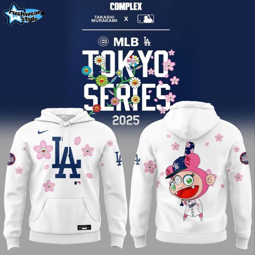 Los Angeles Dodgers Takashi Murakami x MLB World Tour Tokyo Series Whrite V5 Hoodie