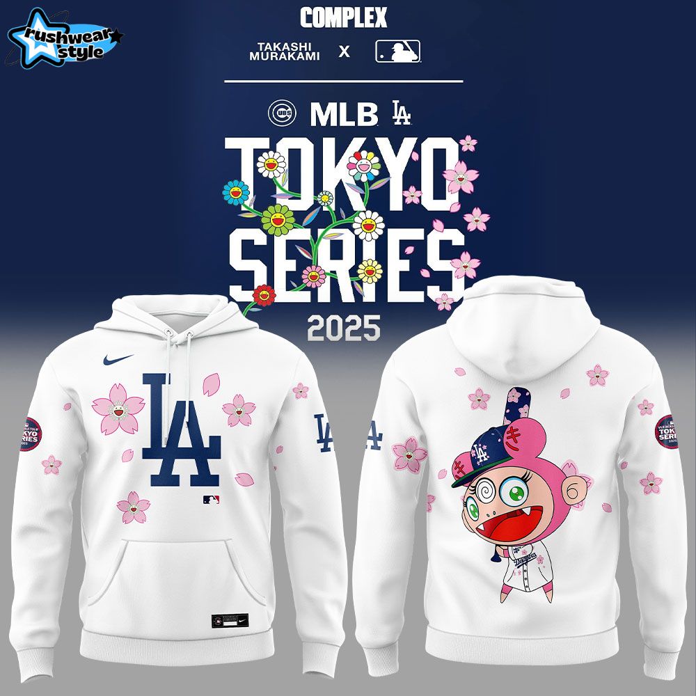 Los Angeles Dodgers Takashi Murakami x MLB World Tour Tokyo Series Whrite V5 Hoodie Los Angeles Dodgers Takashi Murakami x MLB World Tour Tokyo Series Whrite V5 Hoodie