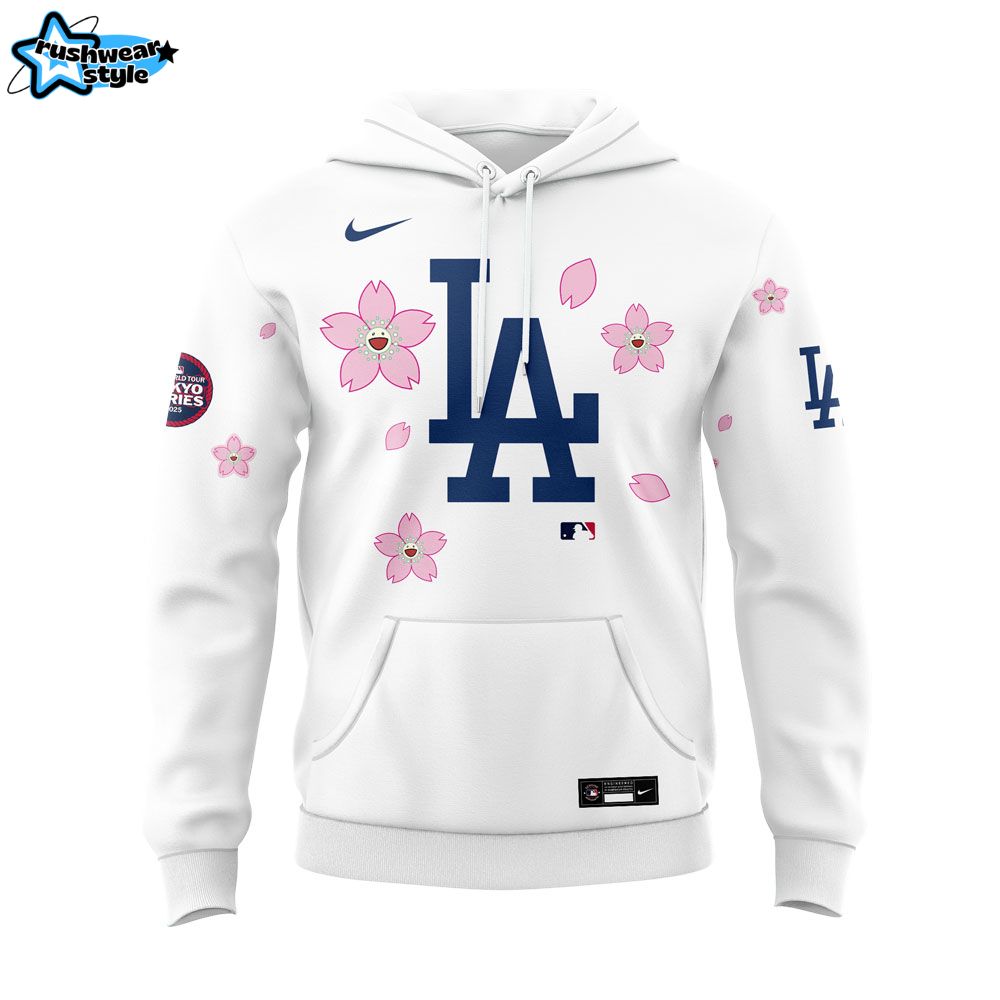 Los Angeles Dodgers Takashi Murakami x MLB World Tour Tokyo Series Whrite V5 Hoodie Los Angeles Dodgers Takashi Murakami x MLB World Tour Tokyo Series Whrite V5 Hoodie
