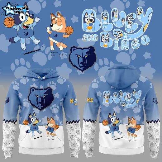 Memphis Grizzlies x Bluey & Bingo Cartoon Hoodie