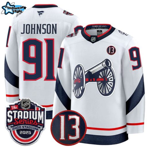 Men’s Columbus Blue Jackets 2025 Stadium Series Johnny Gaudreau Premium Jersey