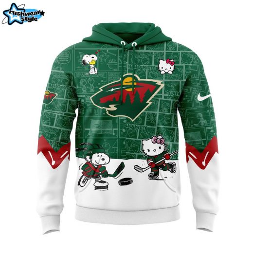 Minnesota Wild Snoopy x Hello Kitty Hoodie – Exclusive Design