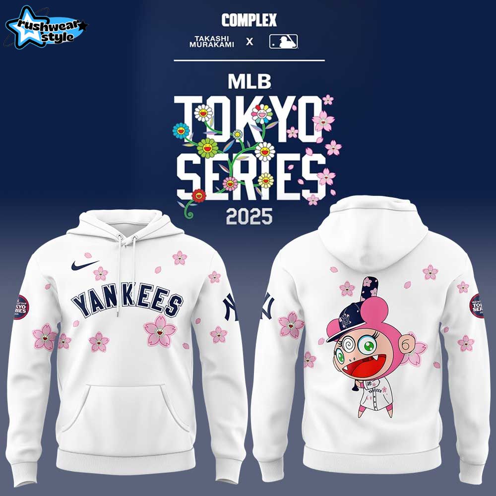 New York Yankees Takashi Murakami x MLB World Tour Tokyo Series White Hoodie New York Yankees Takashi Murakami x MLB World Tour Tokyo Series White Hoodie