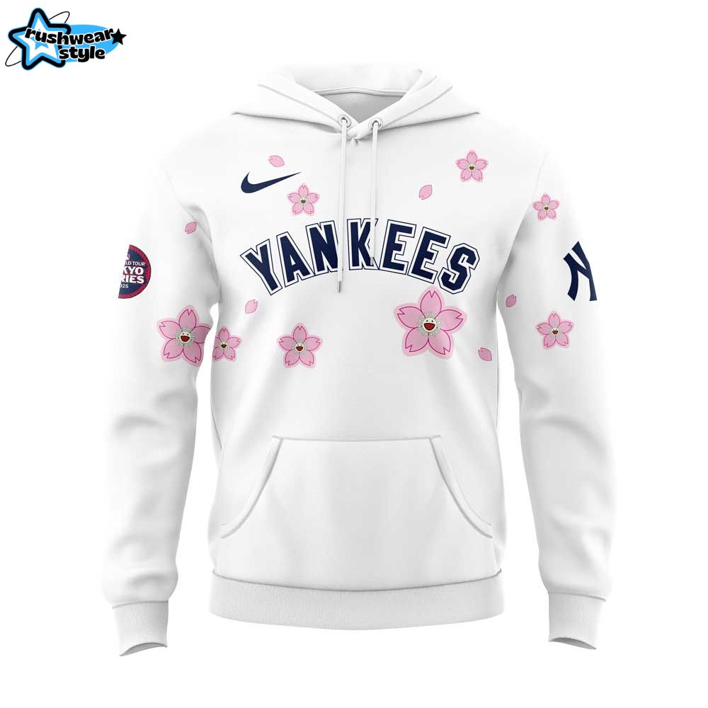 New York Yankees Takashi Murakami x MLB World Tour Tokyo Series White Hoodie New York Yankees Takashi Murakami x MLB World Tour Tokyo Series White Hoodie