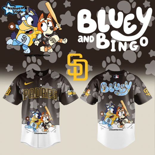 San Diego Padres Bluey and Bingo Brown Jersey