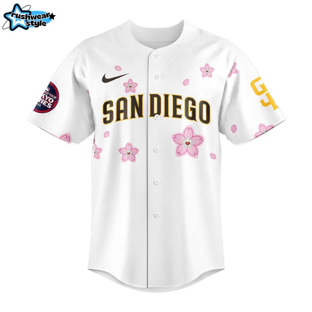San Diego Padres Takashi Murakami x MLB World Tour Tokyo Series White Jersey San Diego Padres Takashi Murakami x MLB World Tour Tokyo Series White Jersey