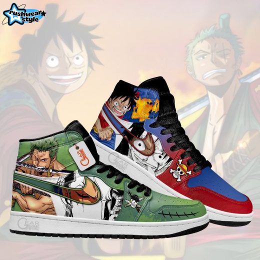 Zoro and Luffy Air Jordan 1 Sneakers Anime Mixed Manga