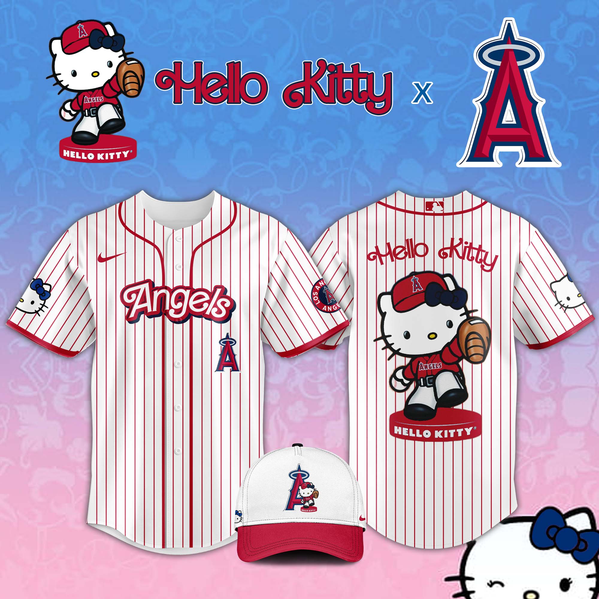Los Angeles Angels MLB Hello Kitty Night Baseball Jersey 2025 Los Angeles Angels MLB Hello Kitty Night Baseball Jersey 2025