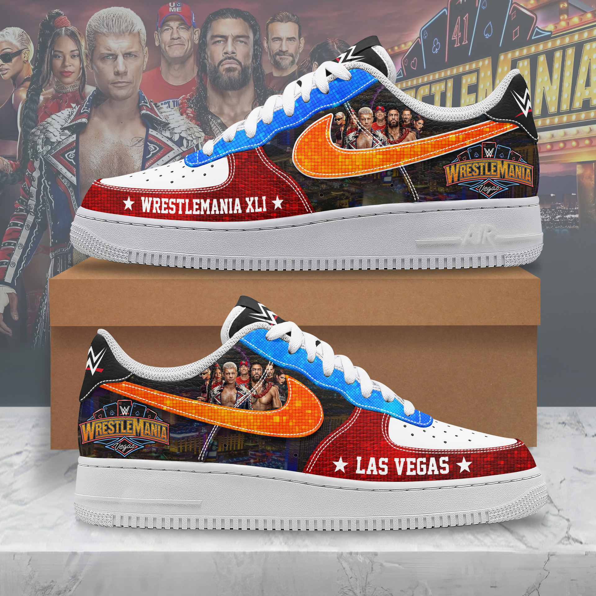 WWE WrestleMania 41 Limited Edition 2025 Nike Air Force 1 WWE WrestleMania 41 Limited Edition 2025 Nike Air Force 1