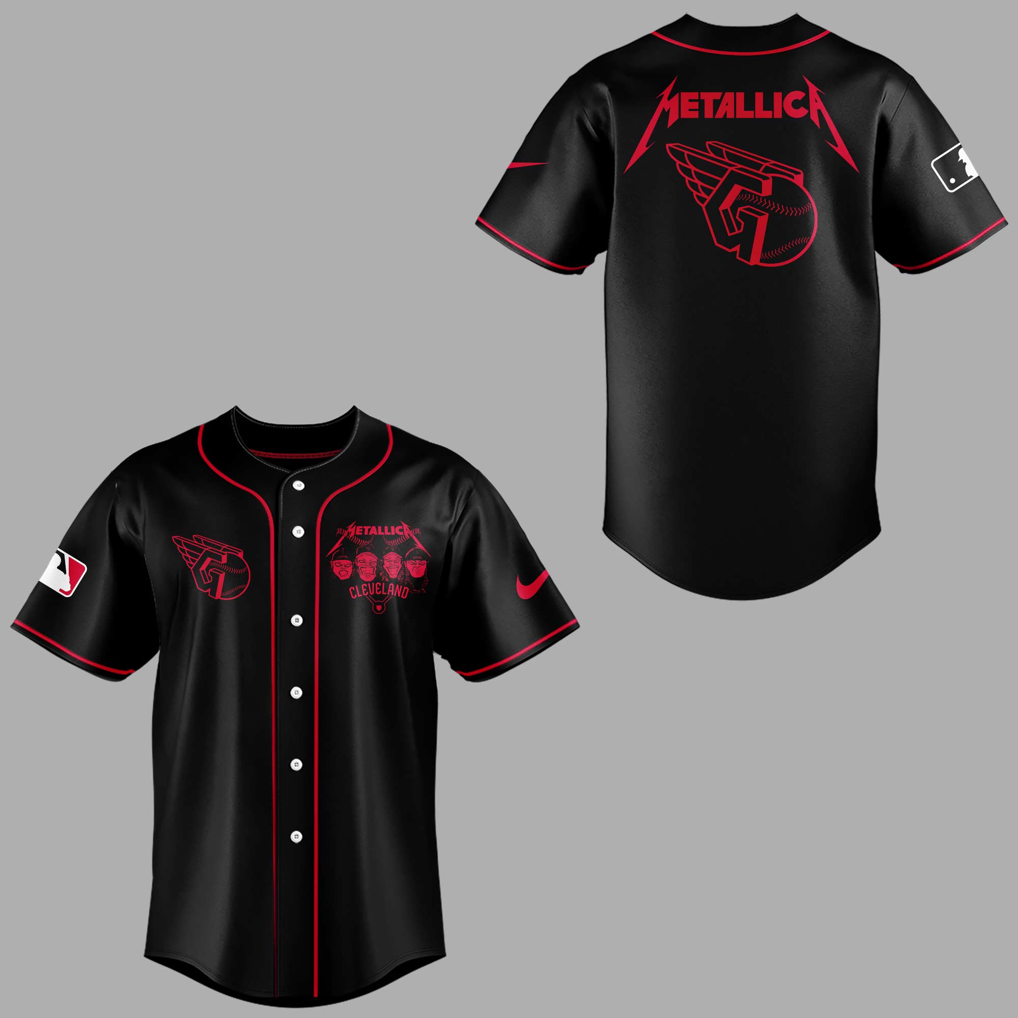 Cleveland Guardians x Metallica Night Special Black Baseball Jersey Cleveland Guardians x Metallica Night Special Black Baseball Jersey