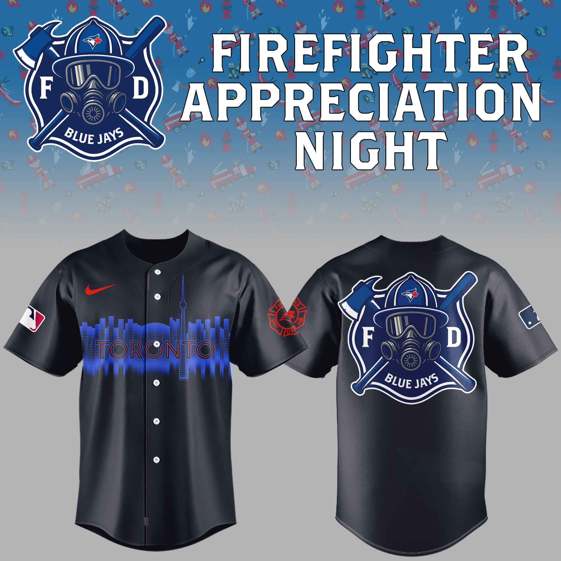 Toronto Blue Jays x Firefighter Appreciation Night Jersey Toronto Blue Jays x Firefighter Appreciation Night Jersey