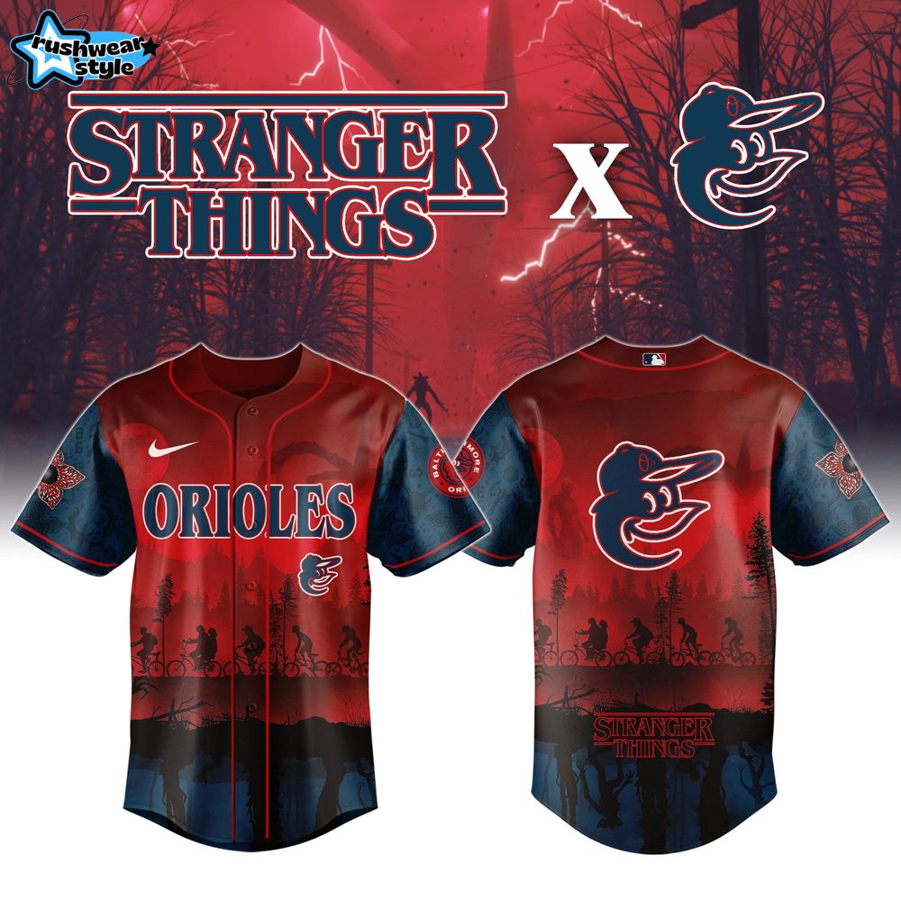 Baltimore Orioles x Stranger Things Night Game Baseball Jersey Limited Edition Baltimore Orioles x Stranger Things Night Game Baseball Jersey Limited Edition