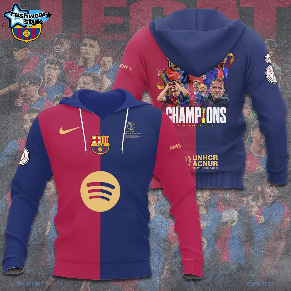 Barcelona FC Champions Copa De Rey 2025 Hoodie Barcelona FC Champions Copa De Rey 2025 Hoodie