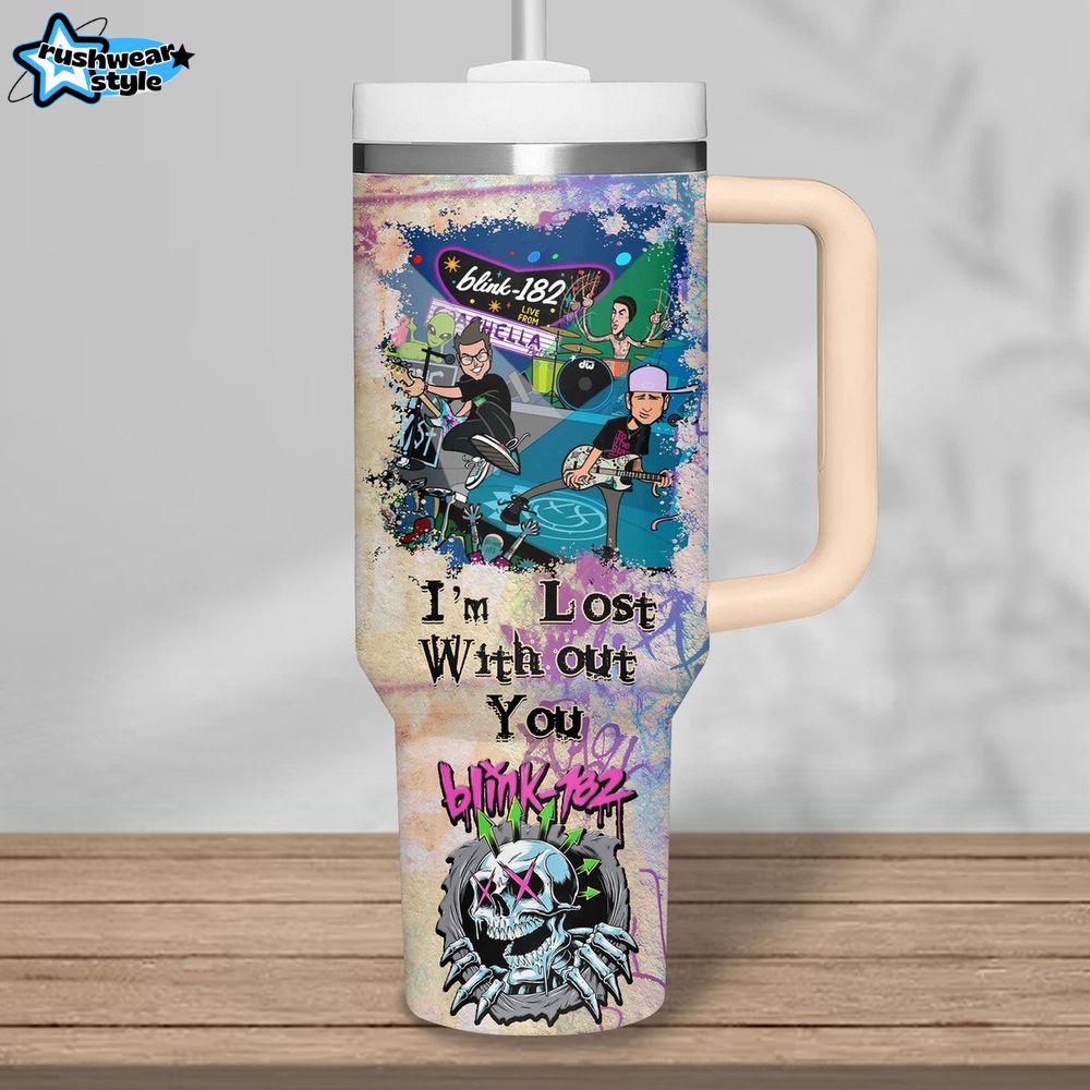 Blink-182 "I'm Lost Without You" Tumbler 40oz with Handle Blink-182 "I'm Lost Without You" Tumbler 40oz with Handle